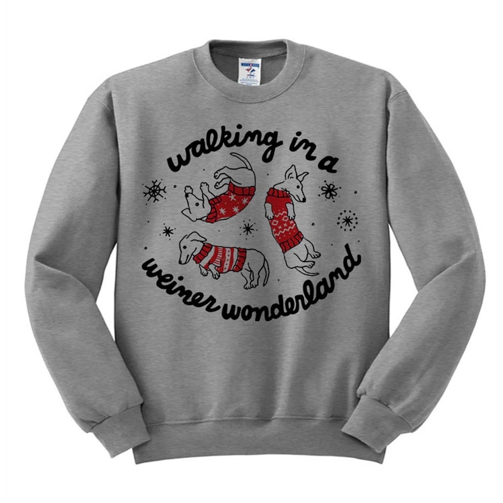Gray Walking in a Weiner Wonderland Sweatshirt